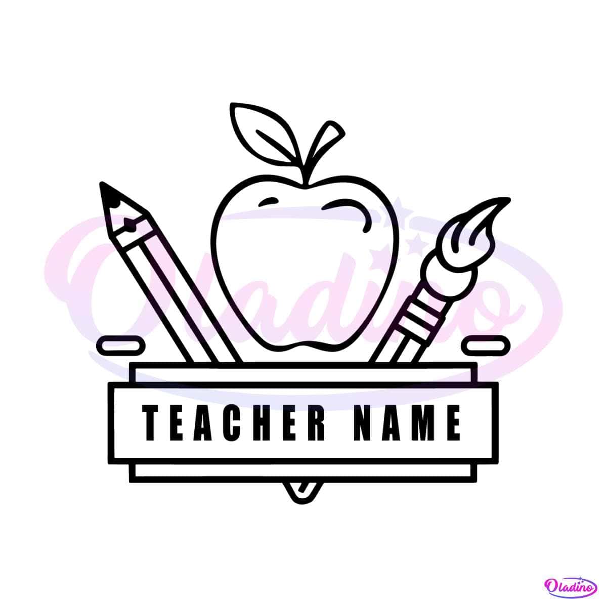 Custom Back To School Teacher Name Best Teacher SVG