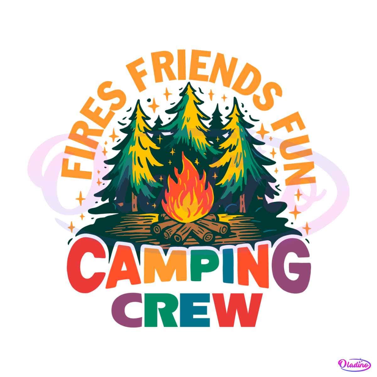 Retro Fires Friends Fun Camping Crew SVG