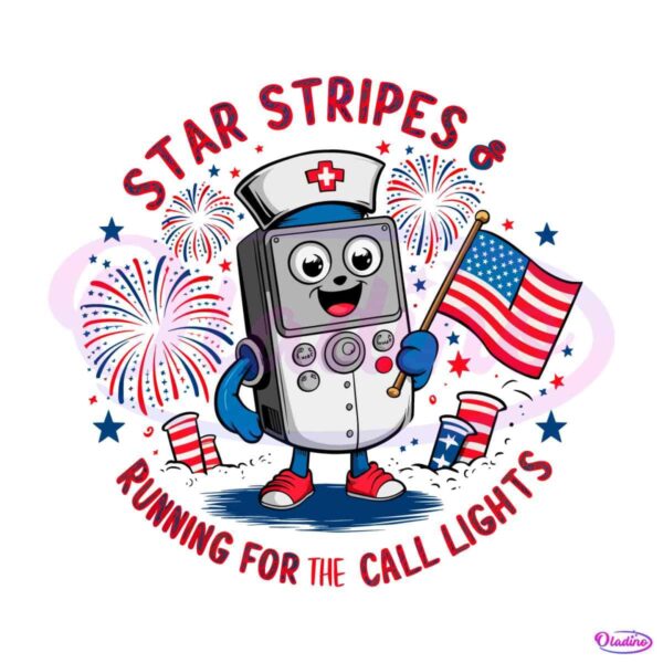 nurse-remote-stars-stripes-and-running-for-call-lights-png