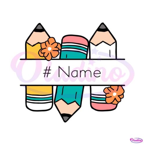 pencil-name-frame-teacher-gifts-pencil-split-svg