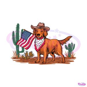 golden-retriever-4th-of-july-western-american-svg