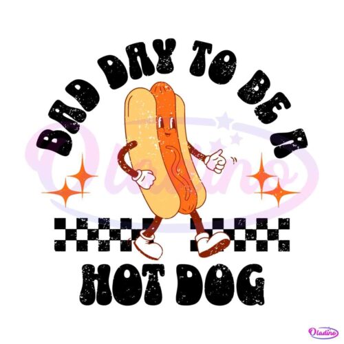 checkered-bad-day-to-be-a-hot-dog-svg