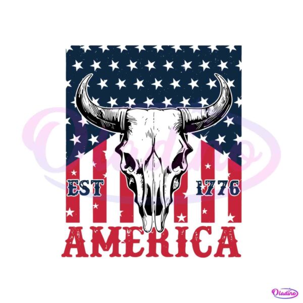 western-patriotic-american-est-1776-bull-skull-svg