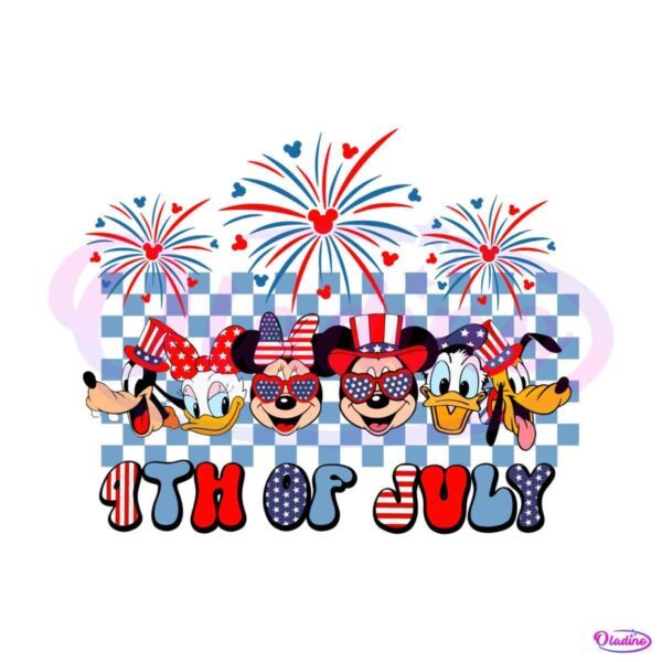 checkered-disney-mickey-and-friends-4th-of-july-svg