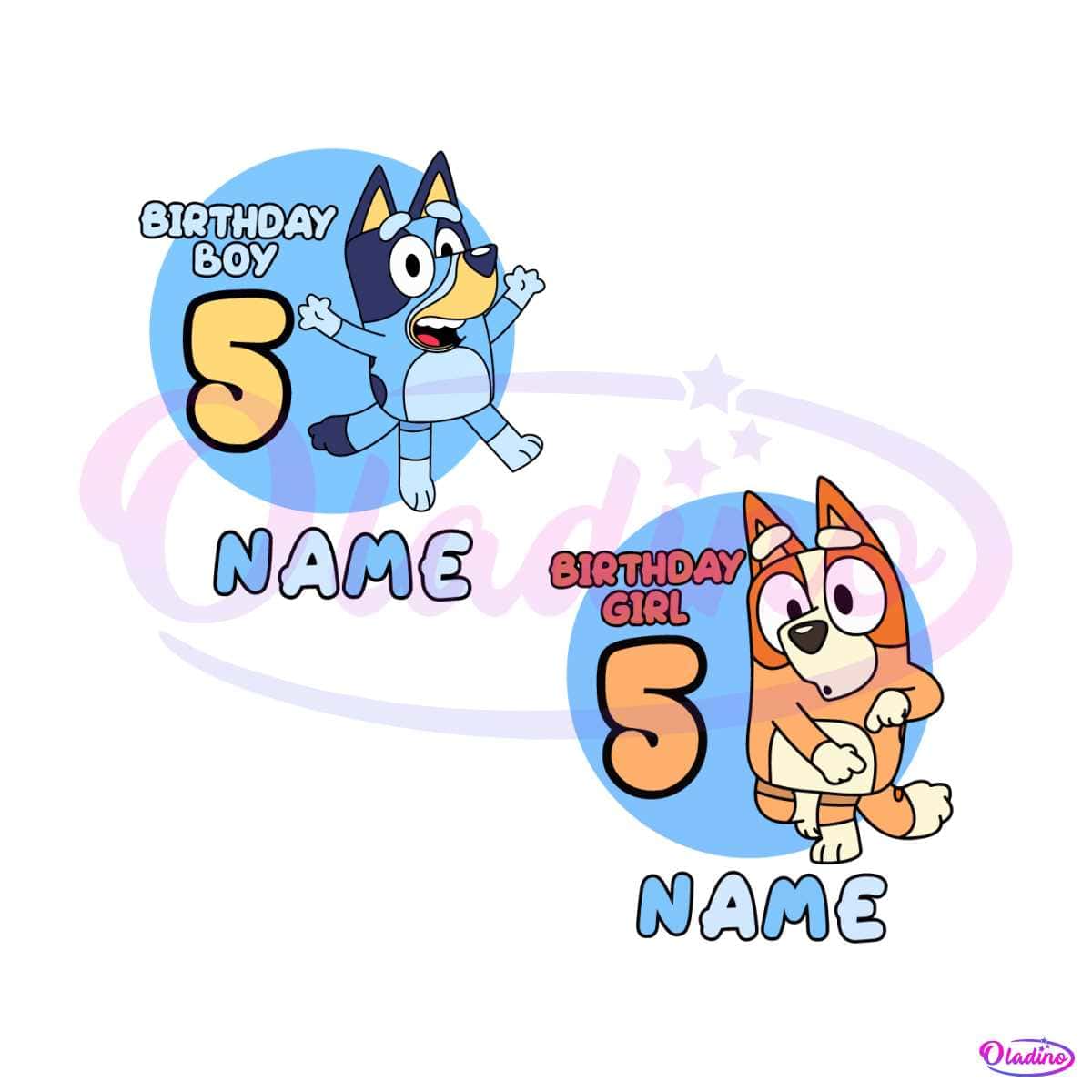 Custom Bluey Bingo Birthday Boy And Girl SVG Bundle