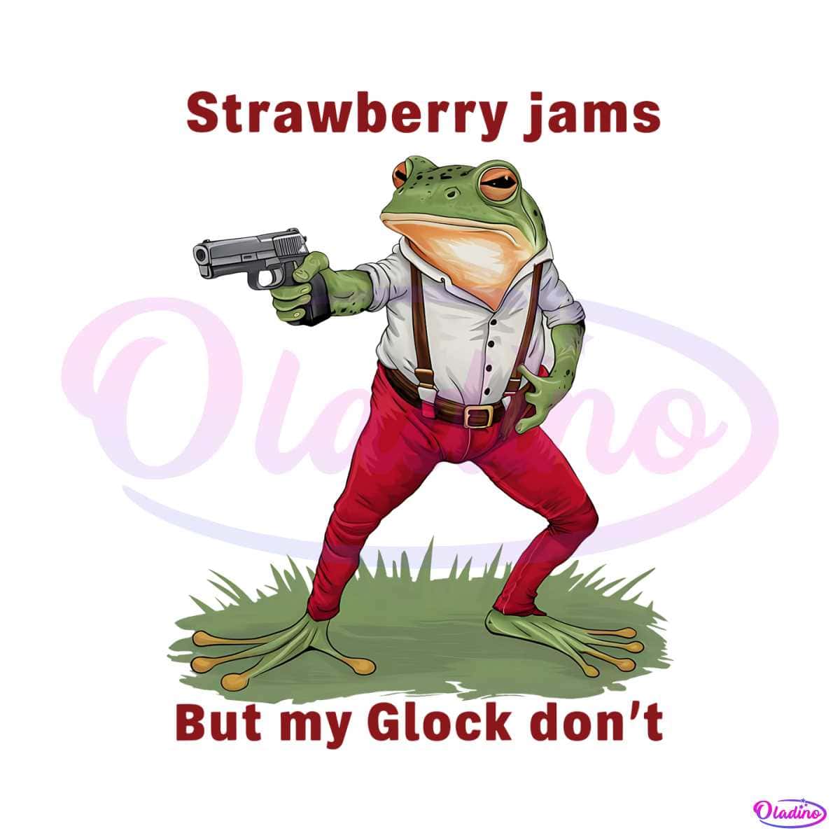 Retro Strawberry Jams But My Glock Dont Meme PNG