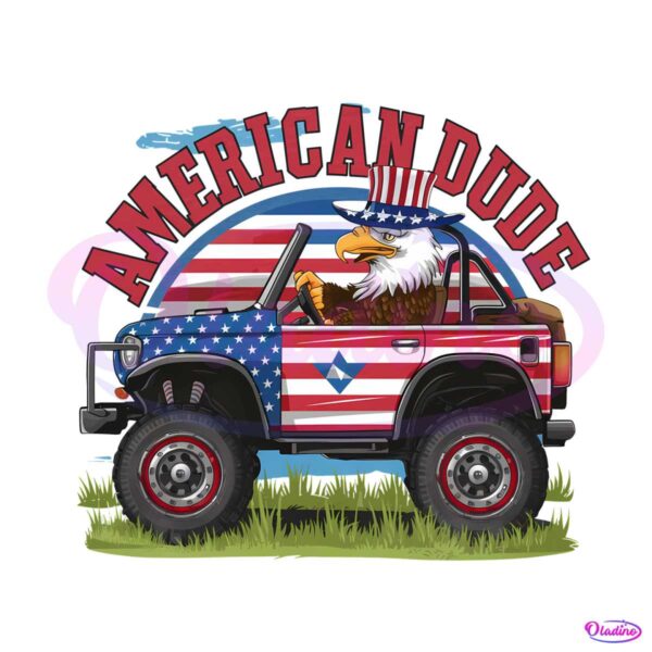 american-dude-eagle-driving-four-wheeled-vehicle-png