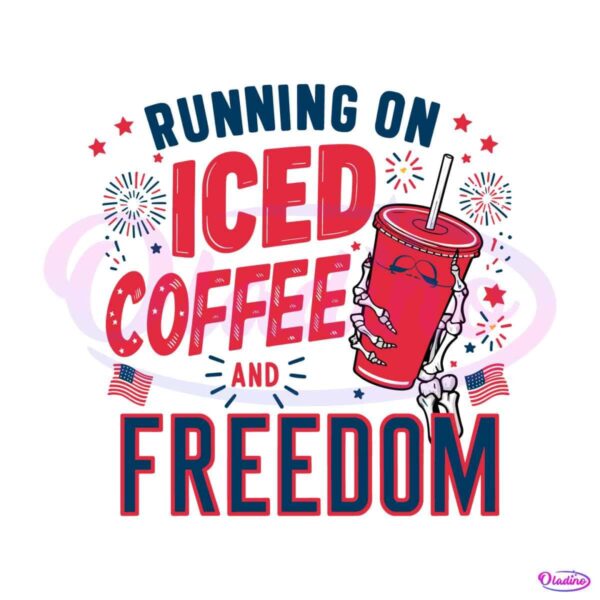 retro-running-on-iced-coffee-and-freedom-party-svg