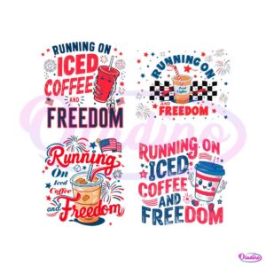 running-on-iced-coffee-and-freedom-svg-png-bundle