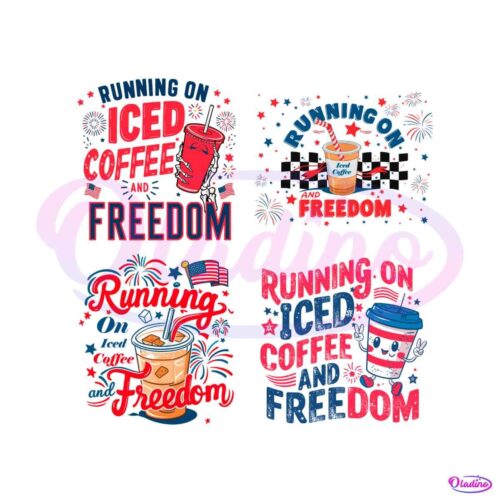 running-on-iced-coffee-and-freedom-svg-png-bundle