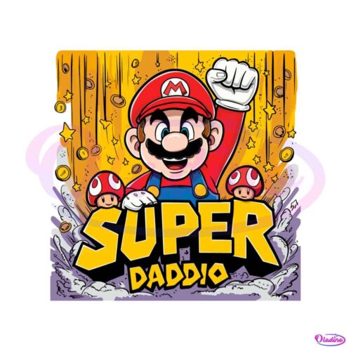 super-daddio-funny-dad-mario-svg