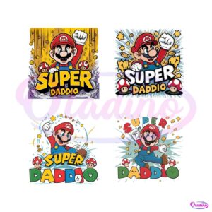 super-daddio-mario-happy-fathers-day-svg-bundle