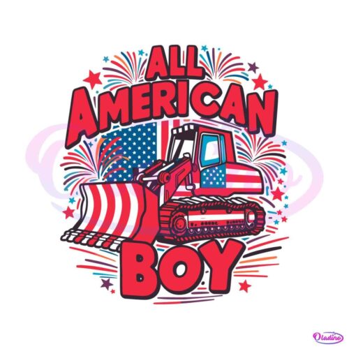 all-american-boy-patriotic-excavator-svg