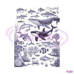 ocean-nature-coral-whale-orca-turtle-dolphin-retro-png