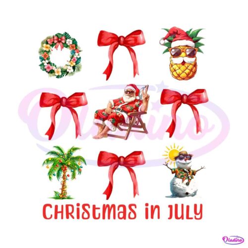 coquette-christmas-in-july-santa-summer-vibes-png