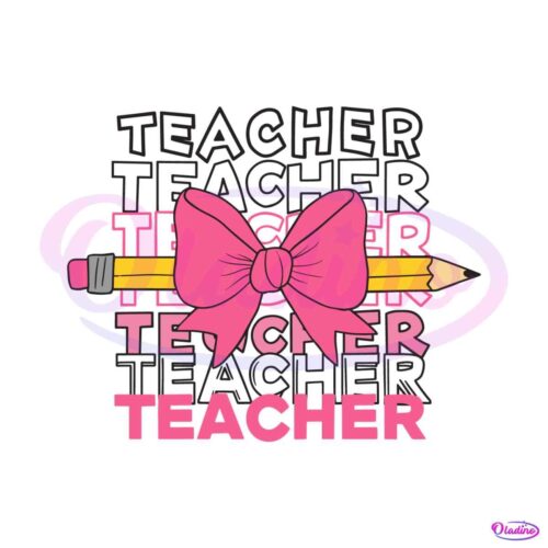 groovy-teacher-pink-ribbon-bow-svg