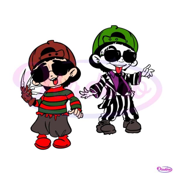 peso-pluma-halloween-freddy-krueger-and-beetlejuice-svg