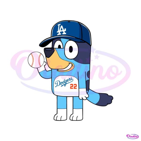 bluey-la-dodgers-baseball-cartoon-svg