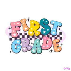 checkered-first-grade-first-day-of-school-svg