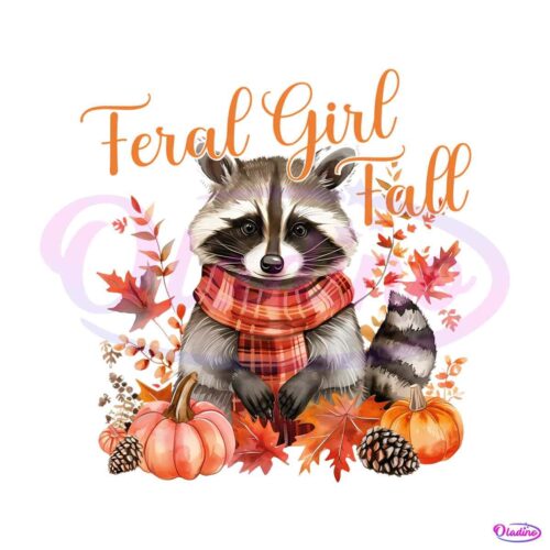 feral-girl-fall-raccoon-autumn-png