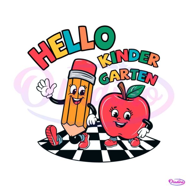 hello-kindergarten-pencil-and-apple-friends-svg