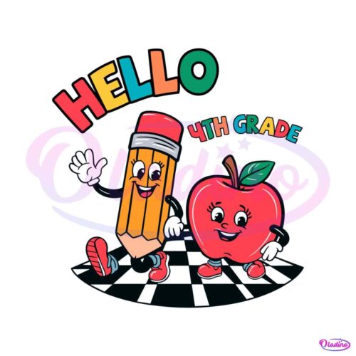 custom-hello-4th-grade-pencil-and-apple-friends-svg