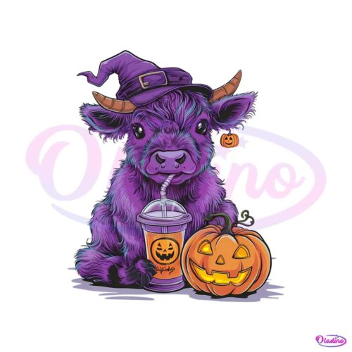 halloween-highland-cow-witch-vibes-png