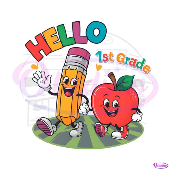 cute-hello-1st-grade-pencil-apple-png