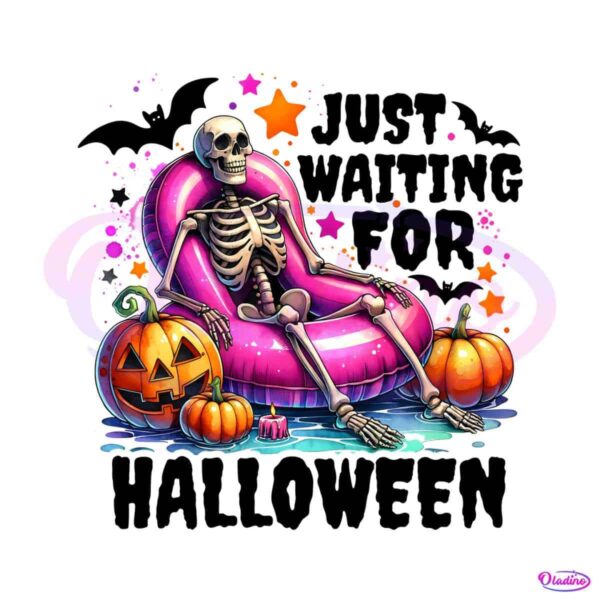 just-waiting-for-halloween-skeleton-pumpkin-png