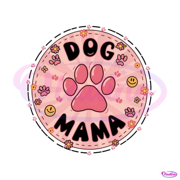 groovy-dog-mama-cute-for-dog-lover-png