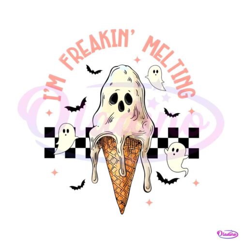 checkered-im-freakin-melting-ghost-ice-cream-png