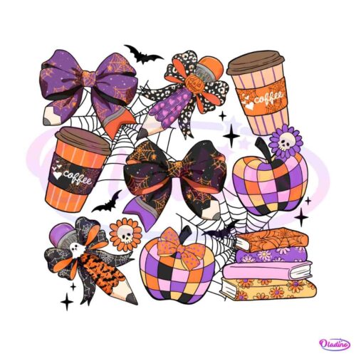 spooky-teacher-halloween-books-coquette-pencil-png