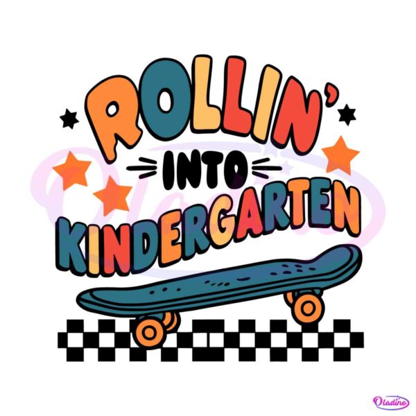 checkered-skateboard-rollin-into-kindergarten-svg