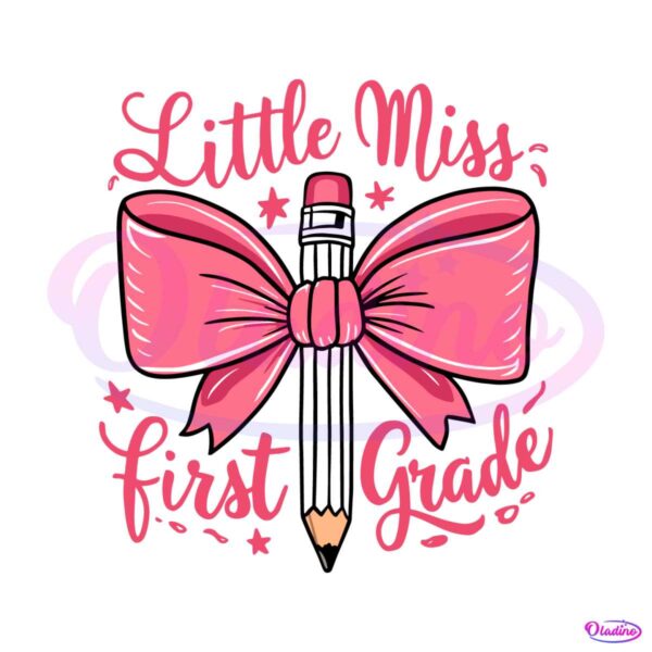 little-miss-first-grade-pink-pencil-bow-svg