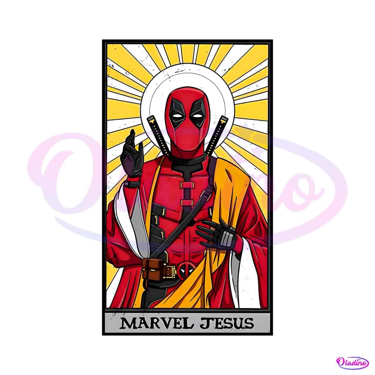 Funny Deadpool Jesus Tarot Card Deadpool Wolverine PNG