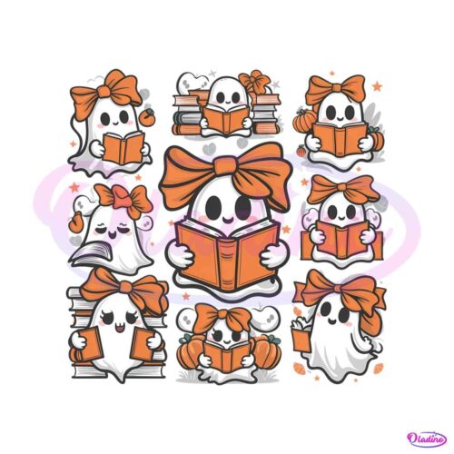 ghost-reading-teacher-halloween-librarian-png