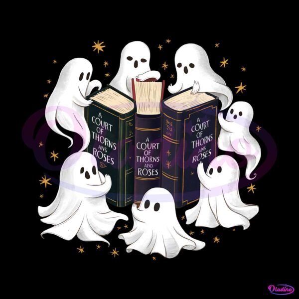 cute-boo-ghost-reading-a-court-of-thorns-and-roses-png