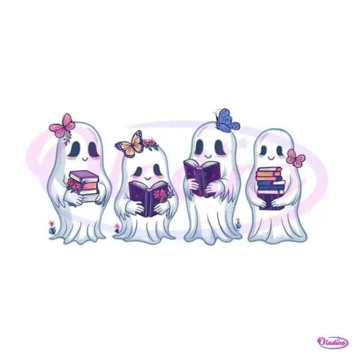 ghost-reading-librarian-book-lover-png