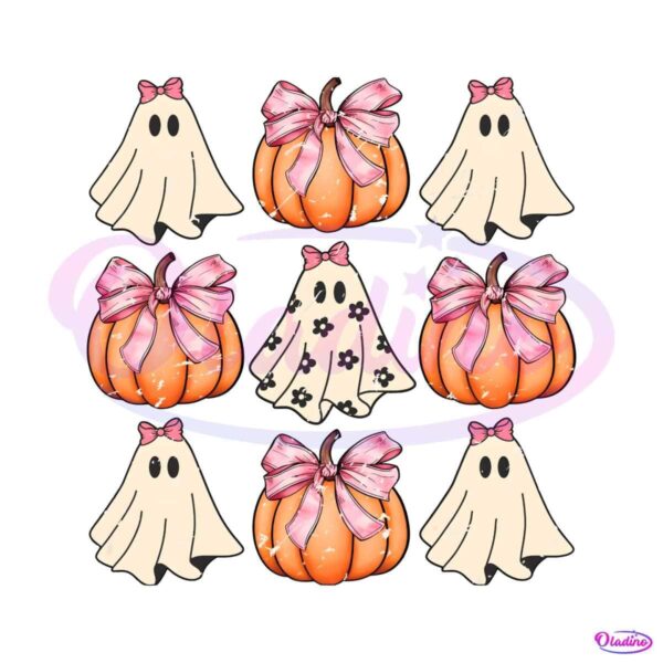 retro-halloween-ghost-pumpkin-pink-bow-png