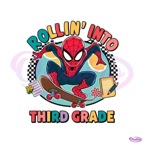 spiderman-superhero-rollin-into-school-third-grade-png