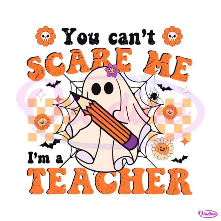 Checkered You Cant Scare Me Im A Teacher PNG