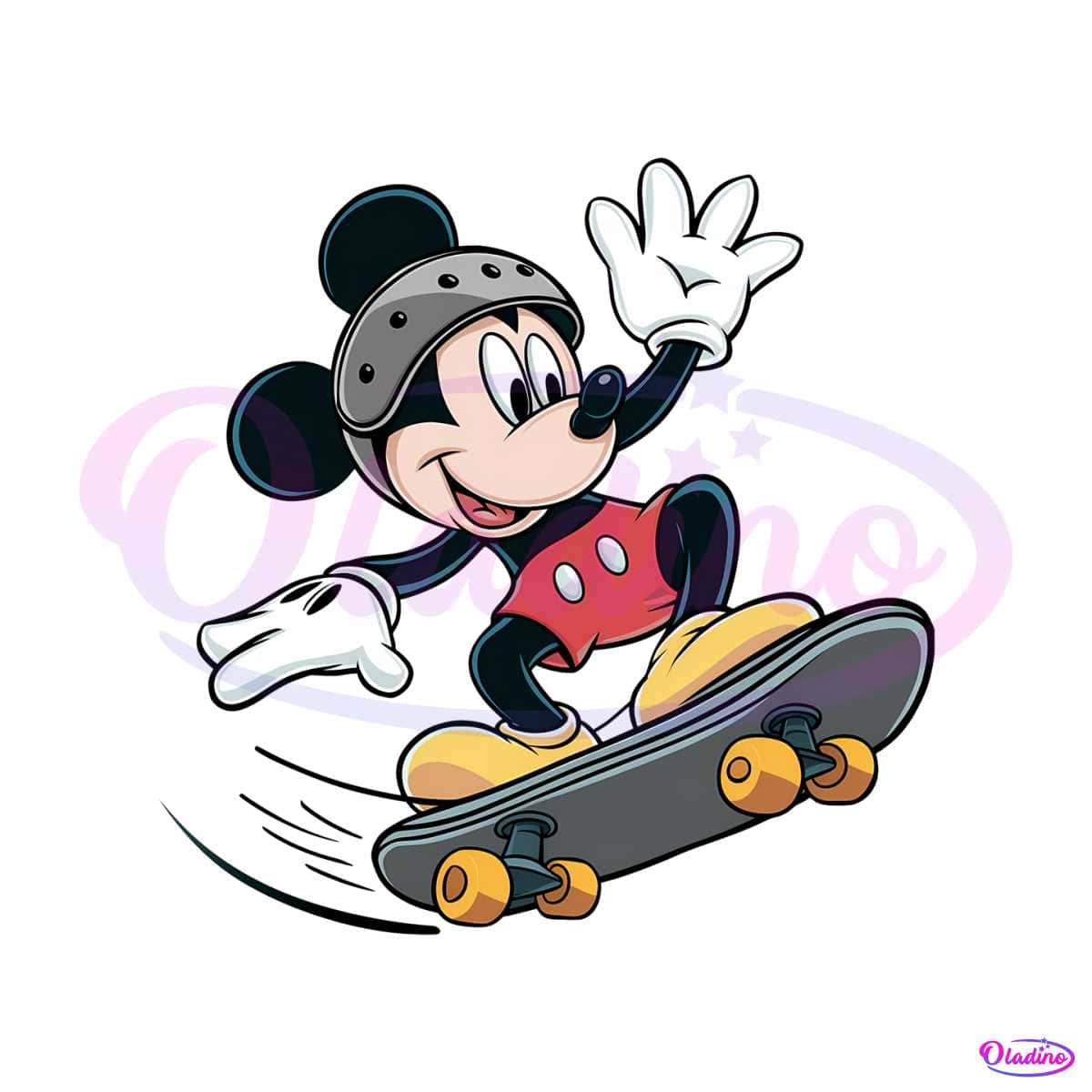 Funny Disney Mickey Mouse Skateboarding PNG