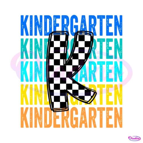 checkered-k-kindergarten-1st-day-of-school-svg