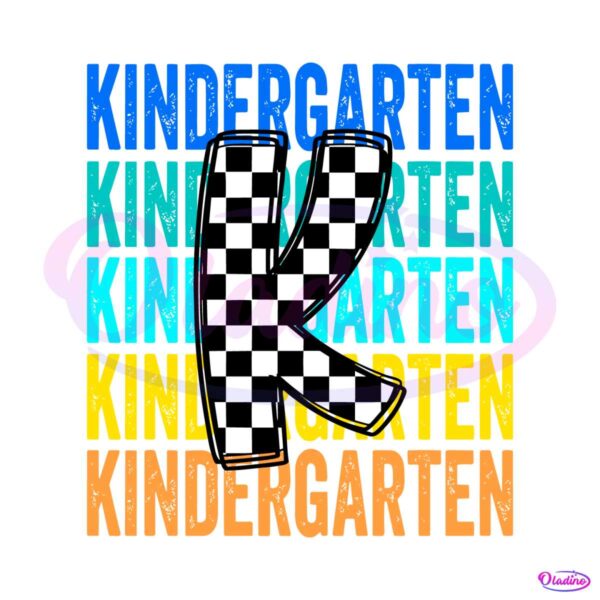 checkered-k-kindergarten-1st-day-of-school-svg