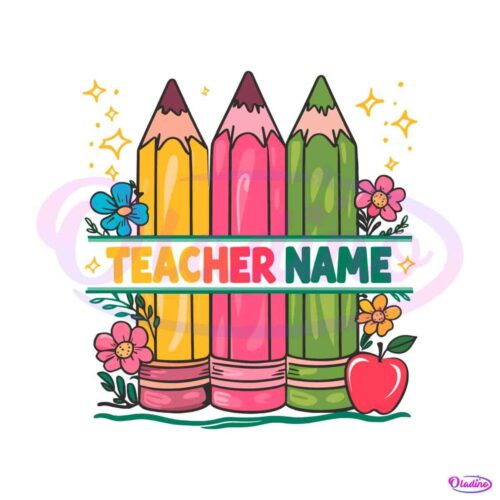 personalized-floral-pencil-teacher-name-svg