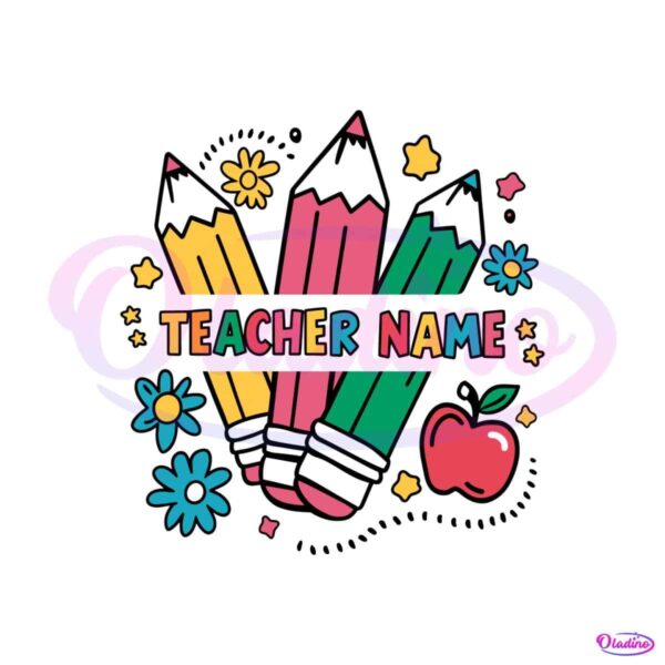 personalized-teacher-kindergarten-pencil-svg