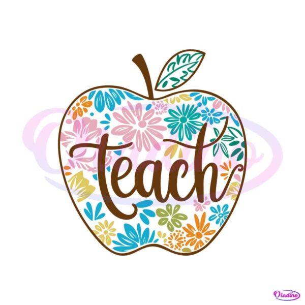 retro-teach-floral-apple-teacher-life-svg