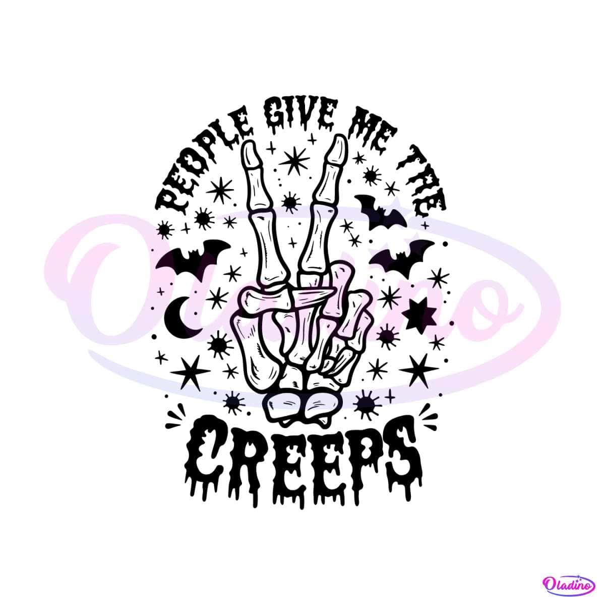 People Give Me The Creeps Halloween Skeleton Hand SVG