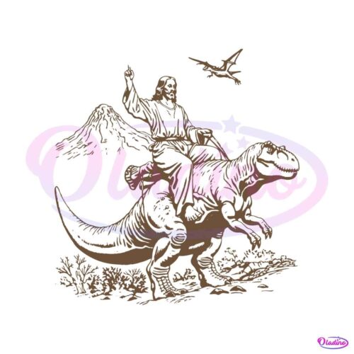 vintage-90s-jesus-riding-dinosaur-svg