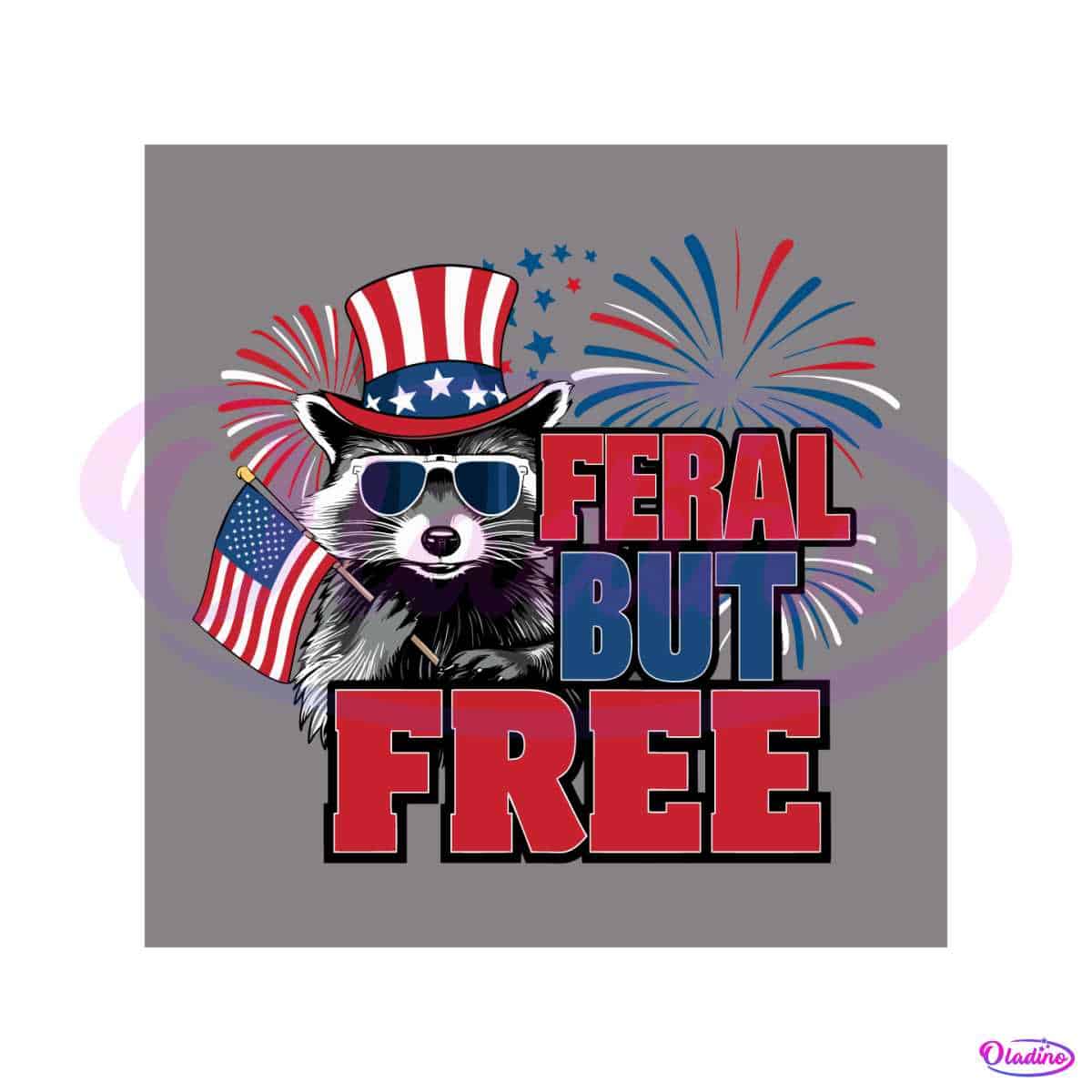 Retro Feral But Free Independence Day SVG